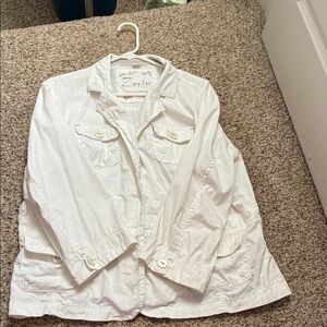 Zenim Women's Classic White Utility Jacket